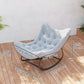 Oversized Rattan Patio Egg Chair, Outdoor Rocking Chair with Padded Cushion for Indoor, Porch, Grey