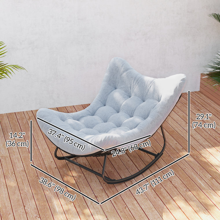 Oversized Rattan Egg Chair with Padded Cushion