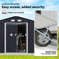 11' x 9' Metal Storage Shed Garden Tool House with Double Sliding Doors, 4 Air Vents for Backyard, Patio, Lawn Dark Grey