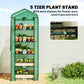 Mini Greenhouse with Screen Roof, Portable Small Greenhouse with Roll-Up Zipper Door