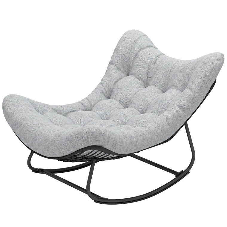 Oversized Rattan Egg Chair with Padded Cushion