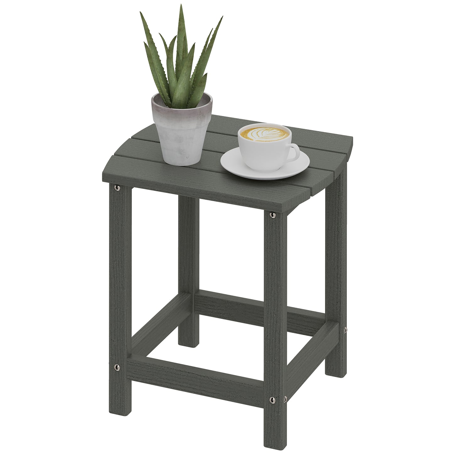 Outdoor Side Table, Adirondack Patio End Table for Garden, Pool, Backyard, Lawn, Beach, Indoor and Outdoor, Grey