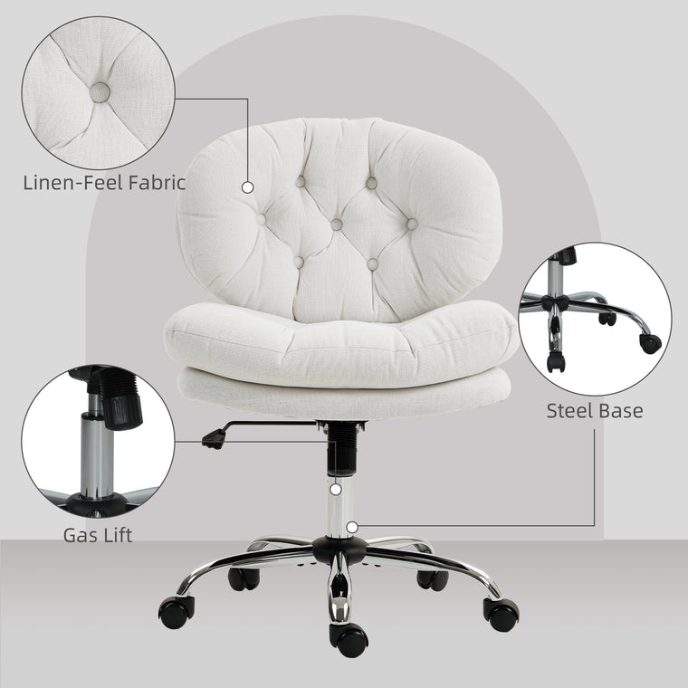 Armless Office Chair with Adjustable Height