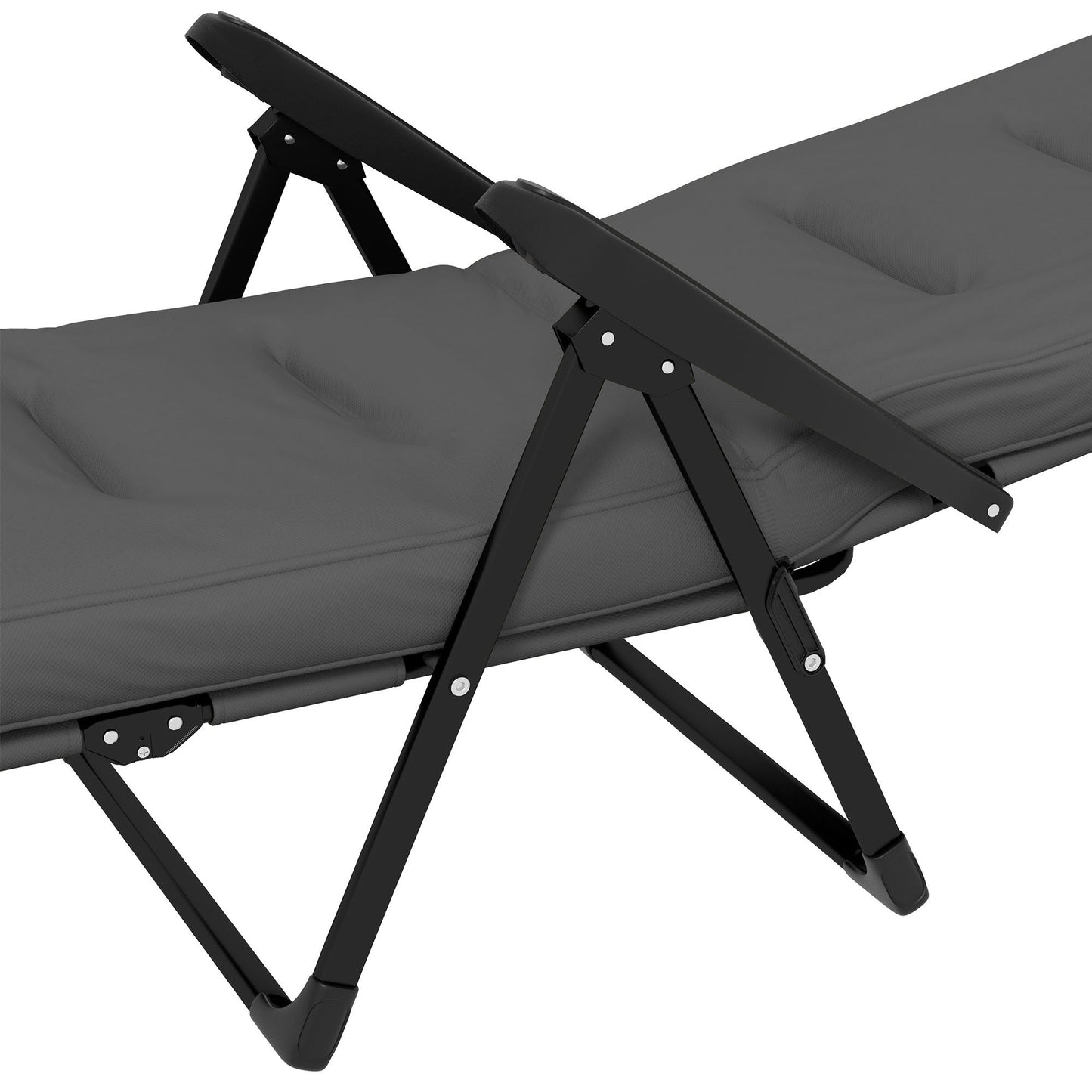 Folding Outdoor Lounge Chair with Cushion, Adjustable Backrest, Reclining Patio Garden Chair with Footrest, Wine Red
