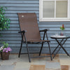Brown Rattan Reclining Folding Chair, 7-Position
