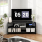 Corner TV Stand, Modern TV Table with 2 Open Shelves for 47 Inch TV, Entertainment Center for Living Room, Black