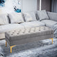 End of Bed Bench, Upholstered Bench, Entryway Shoe Bench with Button Tufted for Living Room, Bedroom, Grey