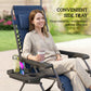 Zero Gravity Chair Set of 2, Folding Reclining Outdoor Lounge Chair with Cup Holder, Headrest, Dark Blue