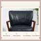 Accent Chair, Modern Armchair, Faux Leather Upholstered Living Room Chair with Wood Legs and Wide Padded Seat, Blue