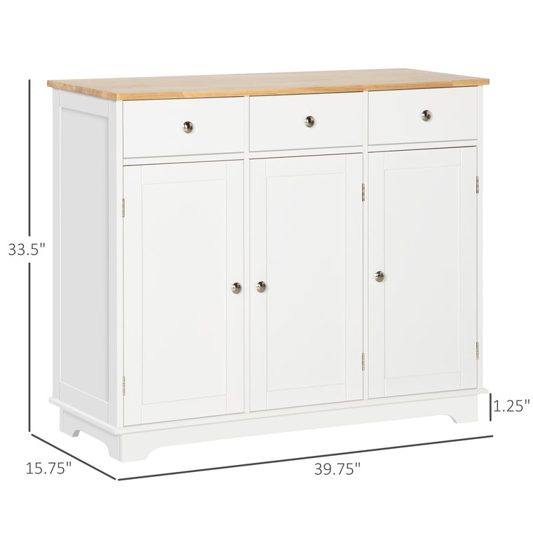 Modern Sideboard Buffet with Drawers and Shelves