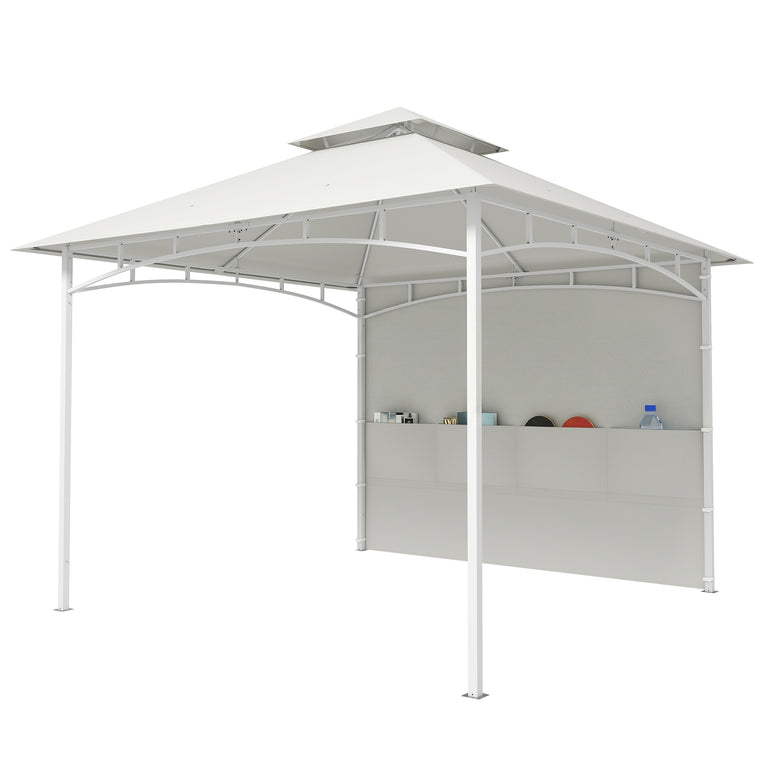 10' x 10' Cream White Patio Gazebo with Storage & Hook