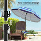 Beach Umbrella Adjustable Tilt Sunshade with Foldable Table Cup Holder 78" Multicolor