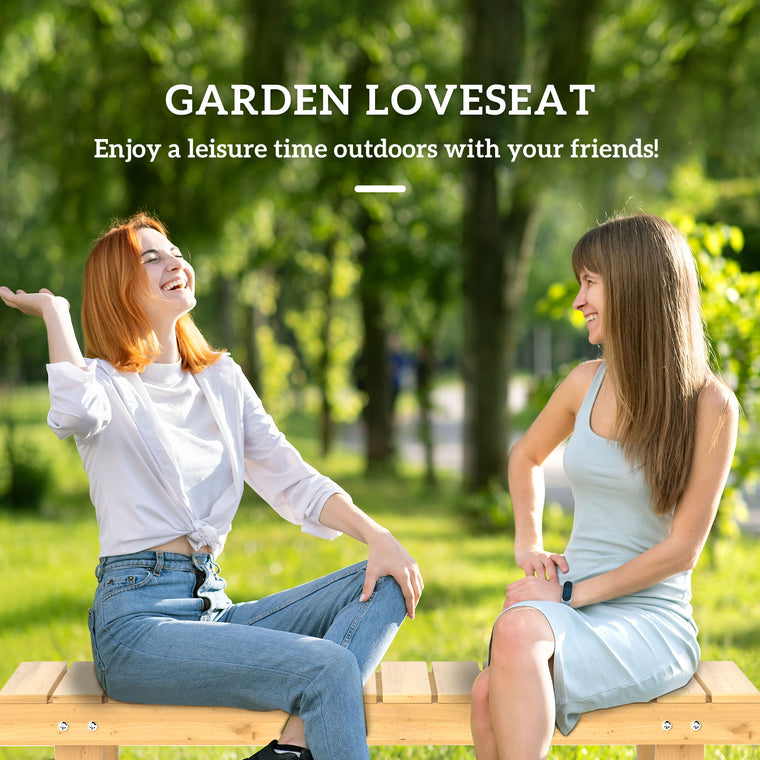 Natural 43" Wood Backless Outdoor Bench