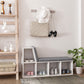 Multi-Purpose Bookshelf with 5 Cubes, 5-Cubby Bookcase with Cushioned Reading Nook and Storage Shelves, Grey