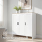 Modern Sideboard Cabinet with Adjustable Shelves, 3 Doors for Modern Kitchen & Dining Room, Ideal for Homeowners, White