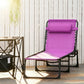 Outdoor Folding Lounge Chair, 4-Level Adjustable Chaise Lounge with Headrest, Tanning Chair Beach Bed, Reclining Lounger Cot for Camping, Hiking, Backyard, Purple