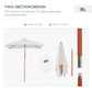 6.6x5ft Fir Wooden Patio Umbrella Square Market Parasol Tilt Mechanism 6 Ribs Garden Sunshade, Cream White