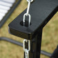 2-Seater Patio Swing Chair, Fir Wooden Porch Swing with Slatted Design, Hanging Chains for Outdoor, Garden, Black