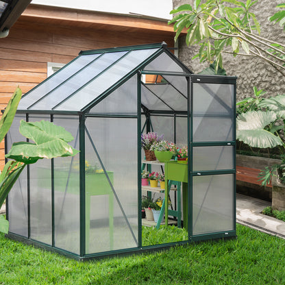 6.2' x 6.3' x 6.6' Clear Polycarbonate Greenhouse Aluminum Frame