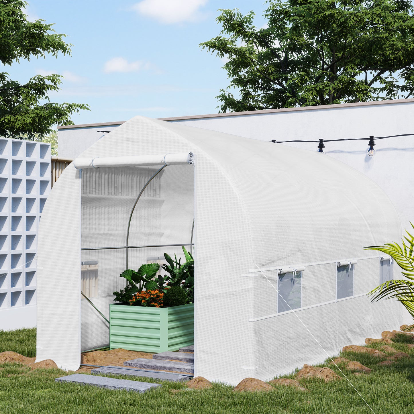 Portable Walk-In Tunnel Greenhouse Garden Warm House