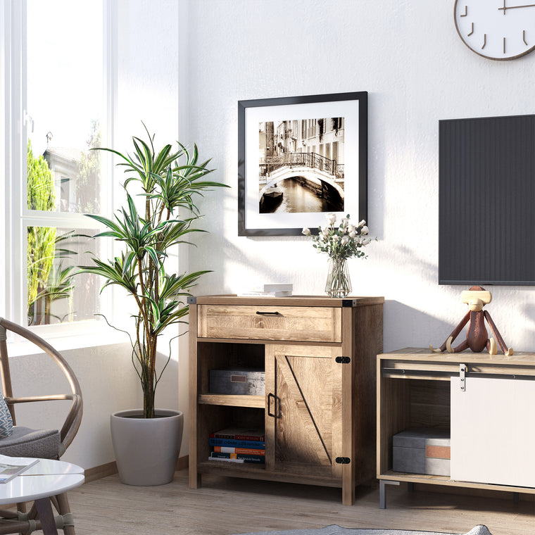 Barn Door Buffet Sideboard Cabinet