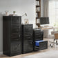 4 Drawer File Cabinet with Lock, Vertical Filing Cabinet with Adjustable Hanging Bars for A4 and Letter Size, Black