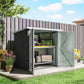 5x3 Metal Garden Storage Shed with Double Door, Durable Metal Shed for Garden, Patio, Lawn, Black