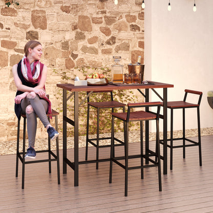 5-Piece Bar Set with 47" Table and 4 Stools