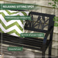 49" Metal Outdoor Bench Patio Bench with Curved Arms and Slatted Seat for Patio, Backyard, Lawn