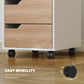 3 Drawer File Cabinet, Mobile Vertical Filing Cabinet with Wheels, Printer Stand with Storage for Home Office, Oak