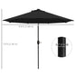 9ft Solar Patio Umbrella Outdoor Sunshade 24 LED Lights Tilt Canopy Black