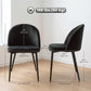 Set of 2 Mid-Back Dining Chair, Mid-Back Velvet-touch Upholstery Kitchen Chair for Living Room Dining Room, Black