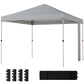 9.6 x 9.6 ft Pop Up Canopy Tent with Pockets, UPF 50+ 1-Button Push Outdoor Instant Canopy with Sandbags, Wheeled Bag