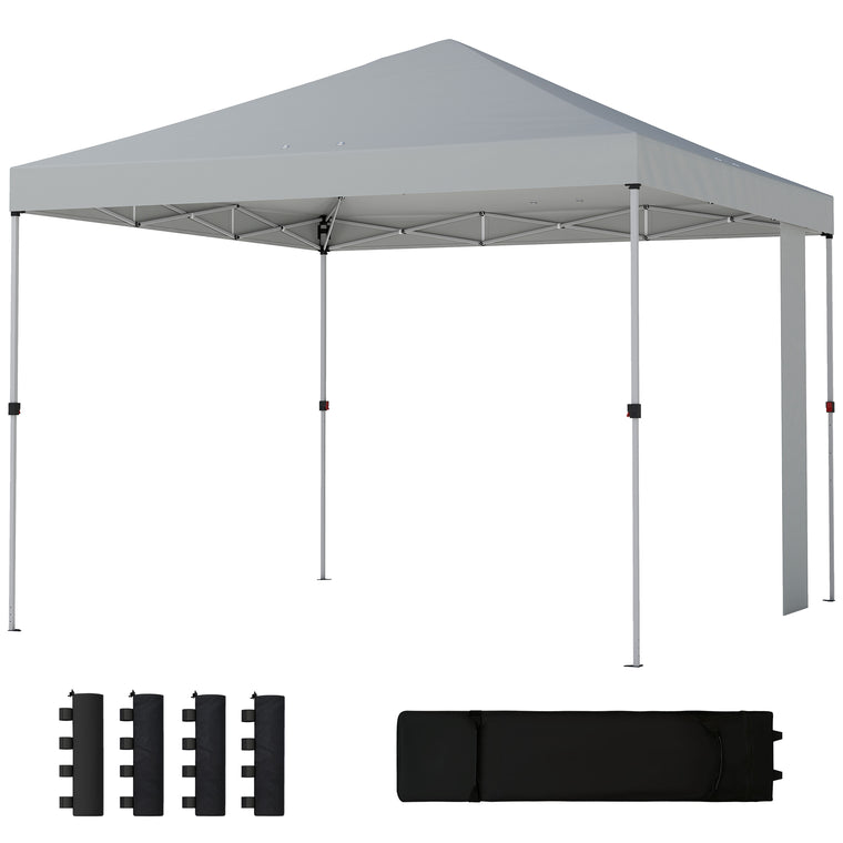 9.6' x 9.6' 1-Button Push Pop-Up Canopy Tent with Pockets