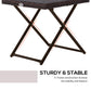 Patio Wicker Coffee Table, Outdoor PE Rattan Garden Folding Side Table, 15.75"x15.75"x15.75", Brown
