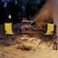 2 Pack Folding Camping Chairs, High Back Folding Chairs w/ Cup Holder, Padded Camping Chairs for Outdoor Events, Yellow