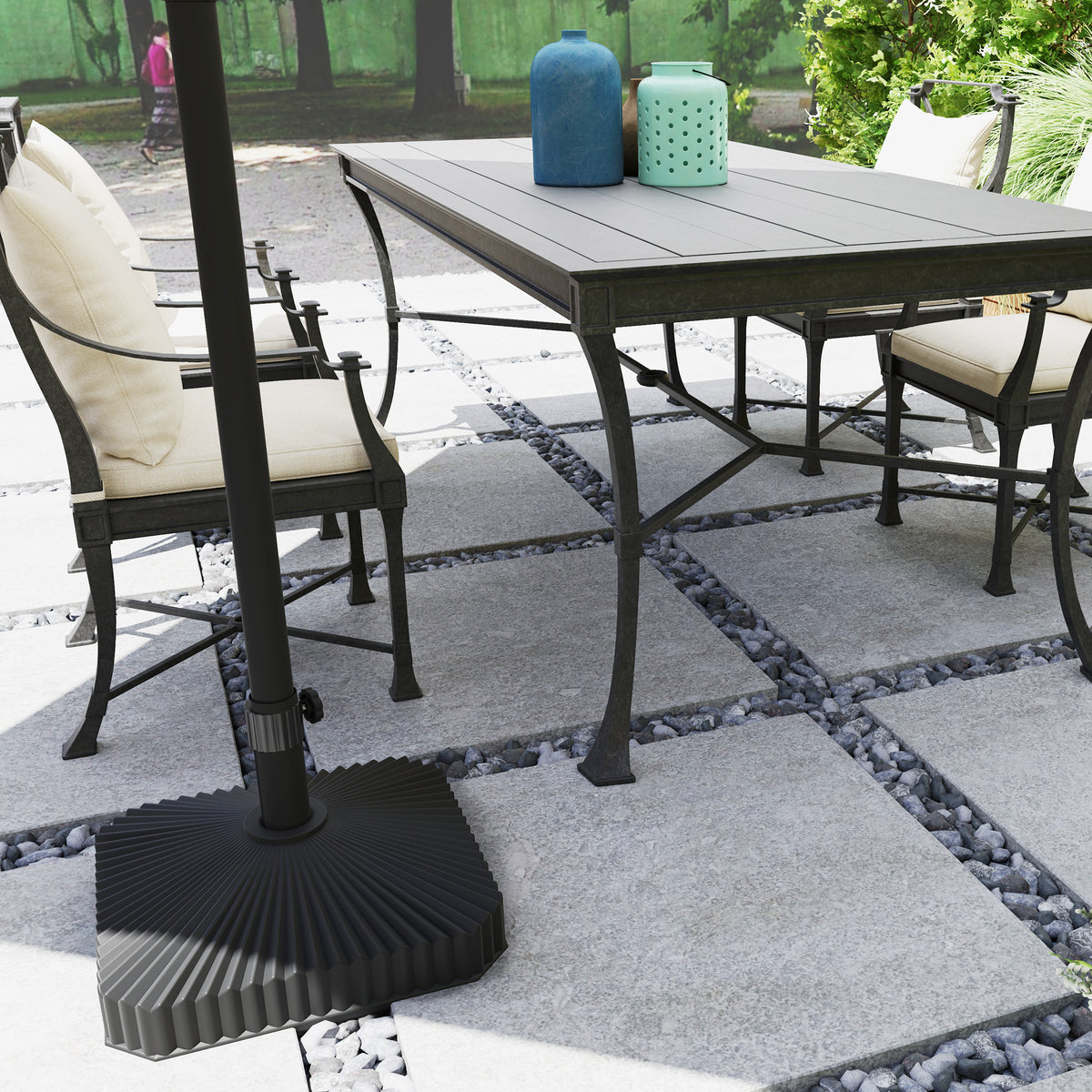 17.7" x 17.7" x 11.8" Black Heavy Duty Umbrella Base