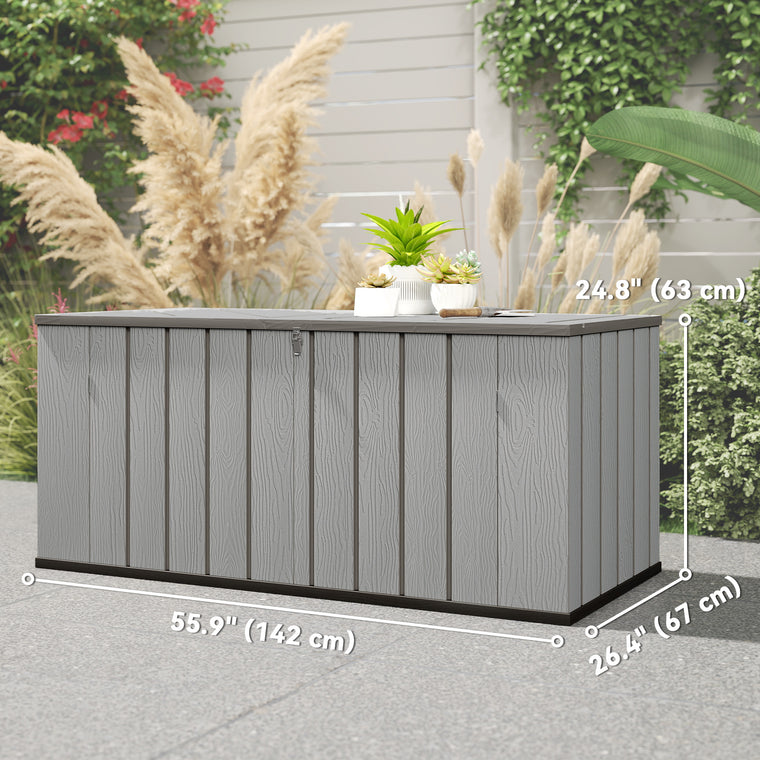 125.5-Gallon Deck Box with Lockable Lid & Gas Struts