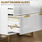 Lateral File Cabinet with 2 Drawers, Modern Filing Cabinet for Letter/A4/Legal Size Files, High Gloss White