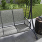3 Person Outdoor Porch Swing Chair with Adjustable Canopy, Mixed Grey