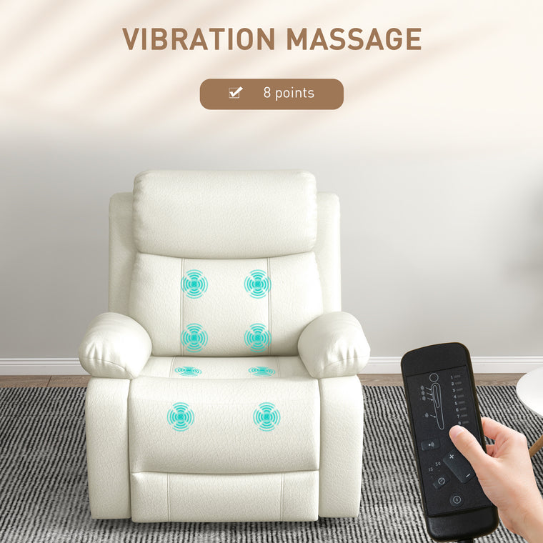 PU Leather Swivel Massage Recliner with Remote