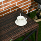 Patio Wicker End Table, Outdoor PE Rattan Side Table, with Plastic Board Under the Full Woven Table Top for Patio, Garden, Balcony, Mixed Brown