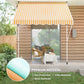10x5ft Manual Retractable Awning, Patio Sun Shade Canopy Shelter with 5.6-9.2ft Support Pole, Water Resistant UV Protector, for Window, Door, Porch, Deck, Yellow