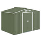9.1'x6.4'x6.3' Garden Storage Shed w/ Foundation Kit Metal Tool Storage House w/ Double Doors Light Green