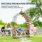 7.4ft Steel Garden Arch with Gate, Garden Arbor Trellis for Climbing Plants, Roses, Vines, Wedding Arch for Outdoor, Garden, Lawn, Backyard, Black