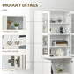 71" Bookcase Storage Cabinet with Doors, Modern Tall Bookshelf with 2 Adjustable Shelves, Display Unit for Study, Living Room, Home Office, White