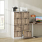 4 Drawer Filing Cabinet, Farmhouse File Cabinet with Lock, Adjustable Hanging Rails for A4 Letter Size Files, White
