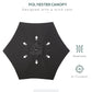6.6FT Patio Umbrella, Outdoor Parasol with 6 Solid Ribs, Black