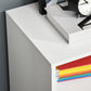 Lateral Filing Cabinet with Open Storage Shelf, Printer Stand Home Office Mobile File Cabinet with Wheels, Lockable Drawer, White