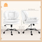 Criss Cross Chair, Swivel Wide Office Chair with Leathaire Upholstery, Tilting, No Arm, White
